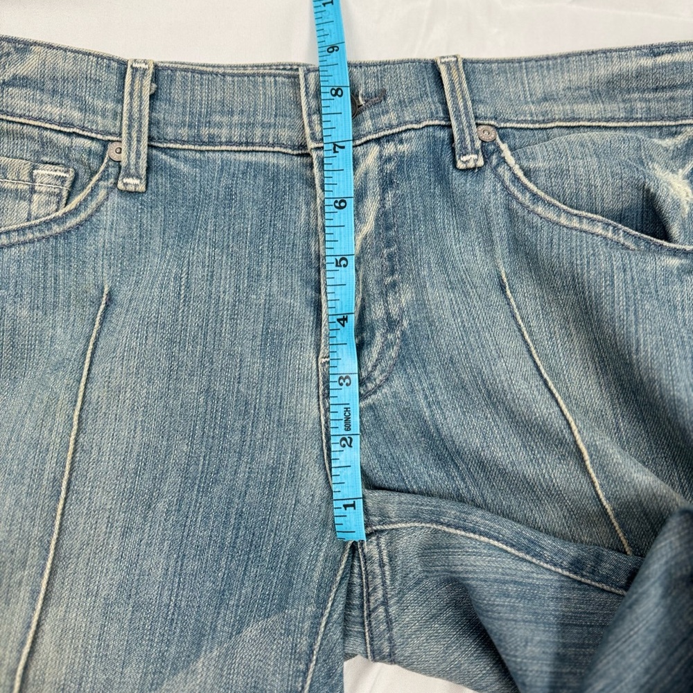 Vintage 7 For All Mankind Low Rise Flare Jeans 29 Y2K Light Wash Made in USA - Picture 9 of 13